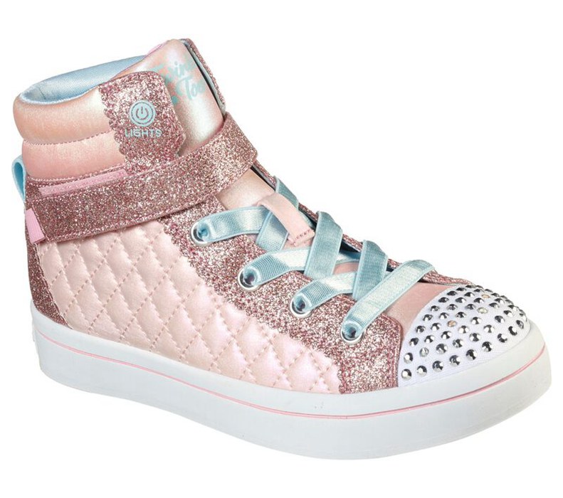 Skechers Flickor Ljus Rosa/Rosa Guld Sneakers - Twinkle Toes: Twi-Lites - Twinkle Dust - Sverige (QY